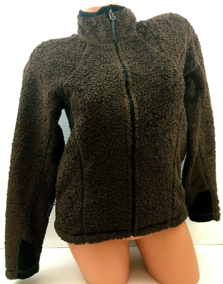 Chaqueta polar Mountain Hardwear para mujer Abrigo peludo Aire libre Caminata Campamento Marrón Talla S