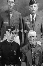 WW2 Picture Photo 4 people from 4 different wars 6x4in 7197