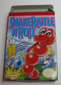 Snake Rattle 'n' Roll Nintendo NES 1991 W/ Box no Manual Authentic WORKING