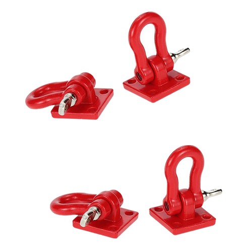 4x Metal Tow Hooks Buckle Winch Shackles Accessories for 1/10 Scale RC Crawler