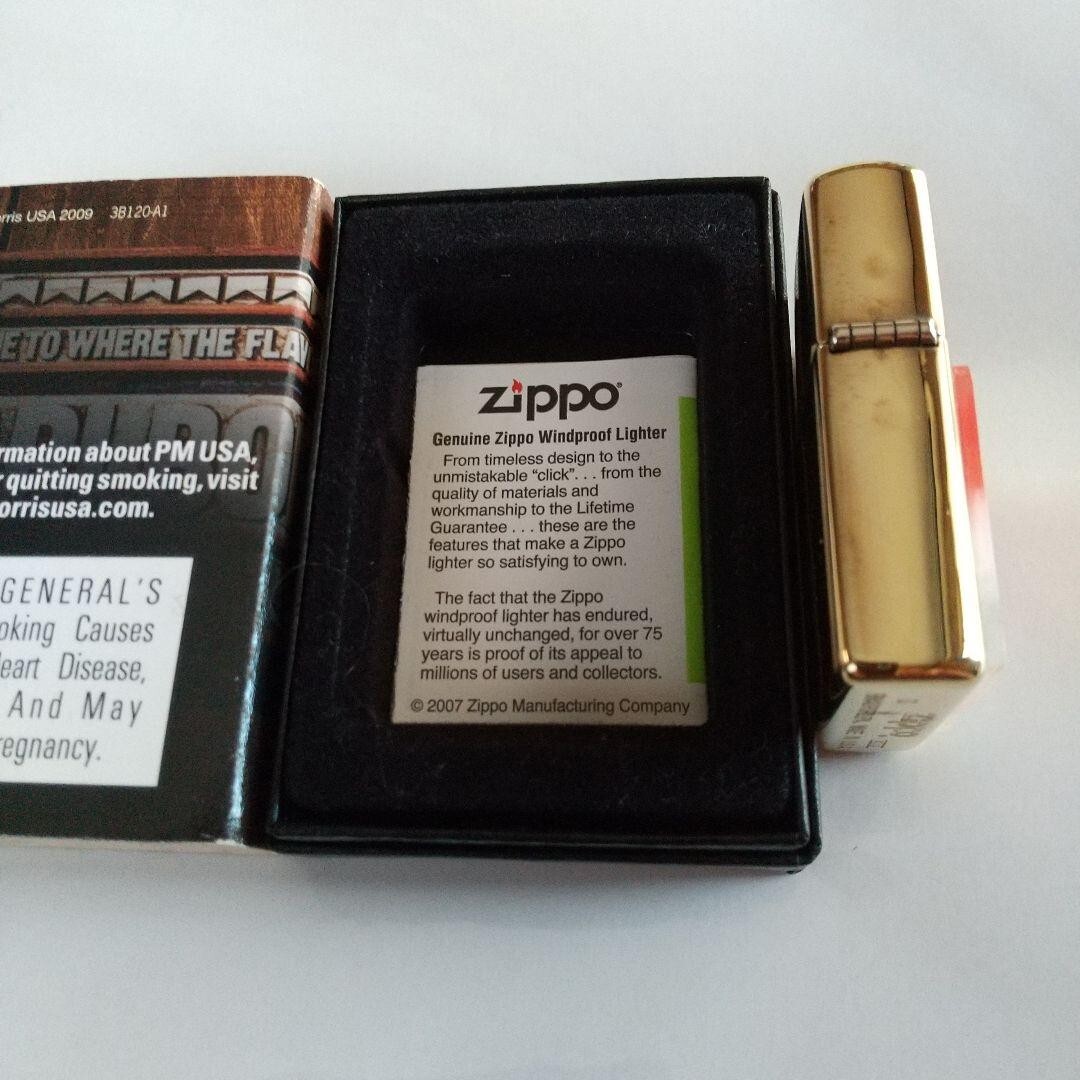 Zippo Marlboro Logo Brass Gold Single-Sided Processing