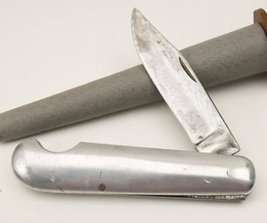 Custom Handmade Carbon Steel Aluminum Handle Easy Open Pocket Jack Knife