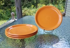 4 BISTRO dinner PLATES set lot Tangerine orange FIESTA WARE 10.5" NEW