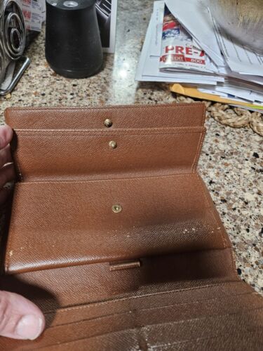 Auth. LOUIS VUITTON Brown Monogram Canvas Leather Sarah Long Envelope Wallet - Picture 8 of 12