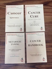 Vtg 4 Books Cancer Ignorance, Cure, Handbook Metabolic Typing Dr. William Kelley