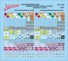 LKW Kennzeichen 1 1/87 Naßschiebebild Decal 70x70mm INTERDECAL