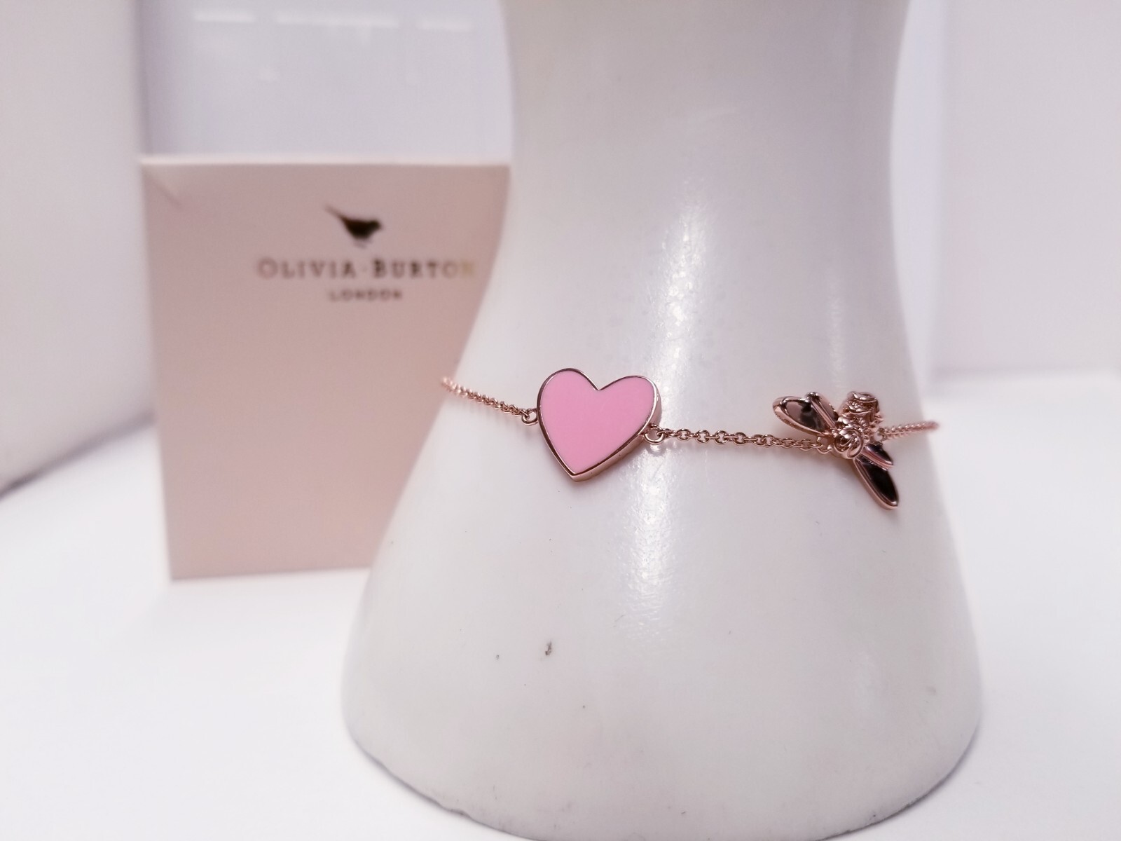 Olivia Burton You Have My Heart Rose Gold Heart Bee Bracelet