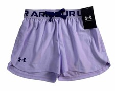 Under Armour Play Up Solid Shorts Youth Girls Size L Purple 1363372 Loose