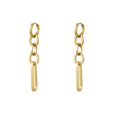 18ct Gold-Plated 12mm Hoop Earrings with Loops
