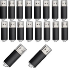 Kootion 20pcs 16GB USB 2.0 Flash Drives Metal Rectangle USB Memory Sticks Black