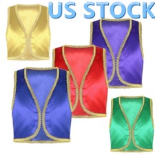 Kids Boys Girls Arabian Prince Vest Waistcoat Cosplay Halloween Dress Up Tops