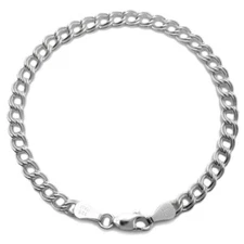 925 Sterling Silver Double Link Charm Bracelet 5mm 070 gauge 6" 7" 8"