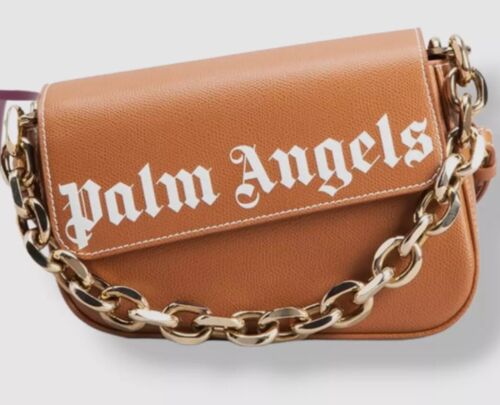 Sac cross-body Palm Angels Crash marron avec chaîne en or moyen - Photo 1 sur 2