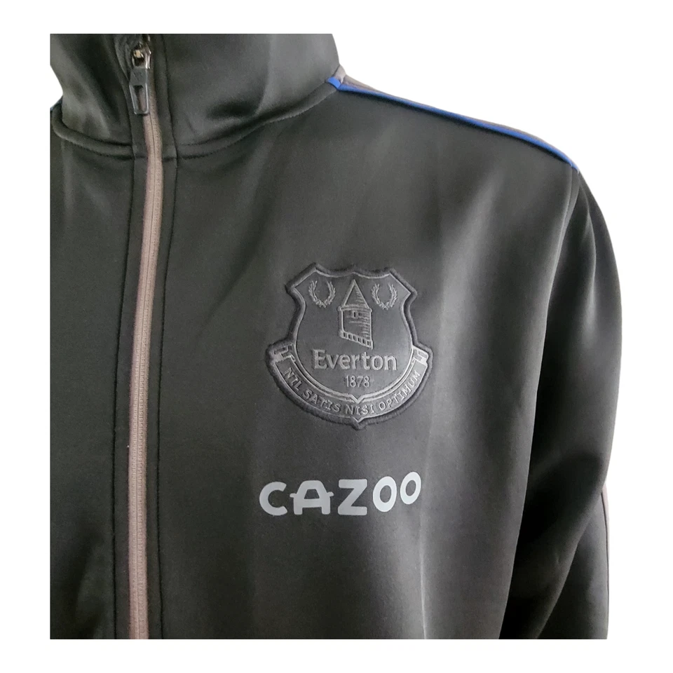 Chaqueta deportiva Everton FC Hummel cremallera completa para hombre XXL negra/gris nueva con etiquetas Foto 3 de 4