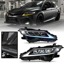 LED DRL Headlights For Toyota Camry 8Th Gen 2018-2024 Sequential Turn Assembly