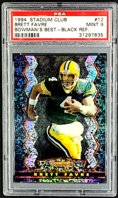 1994 Stadium Club Bowman's Best Black Refractor #12 Brett Favre HOF PSA 9 Mint