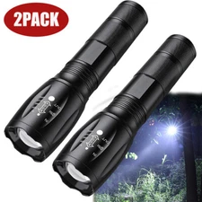 2PCS 9000000LM Super Bright LED Tactical Flashlight Waterproof LED Work Light