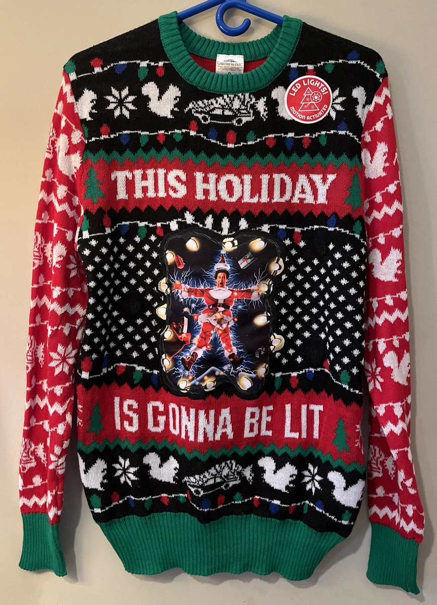 New National Lampoon s Christmas Vacation Light Up Ugly Christmas Sweater Small