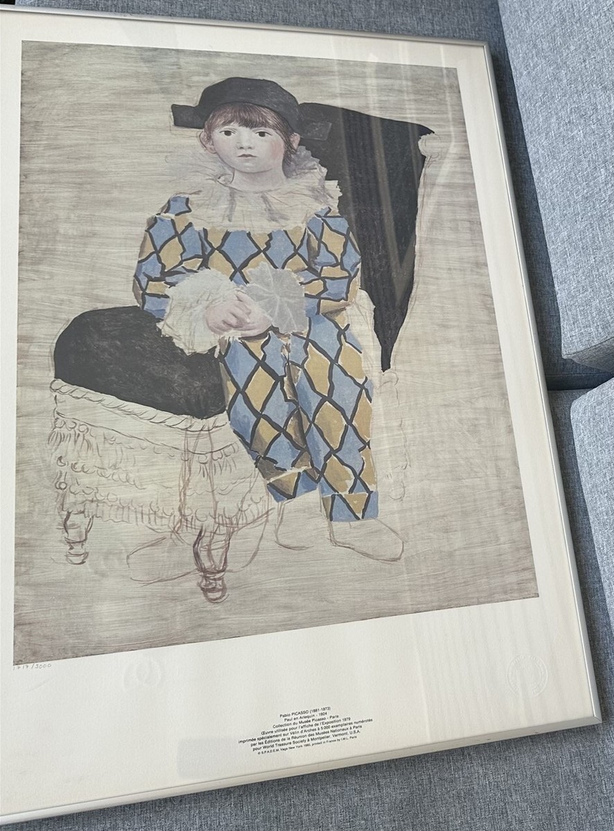 PABLO PICASSO PAUL EN ARLEQUIN 1924 LIMITED PRINT 5000 MADE IN 