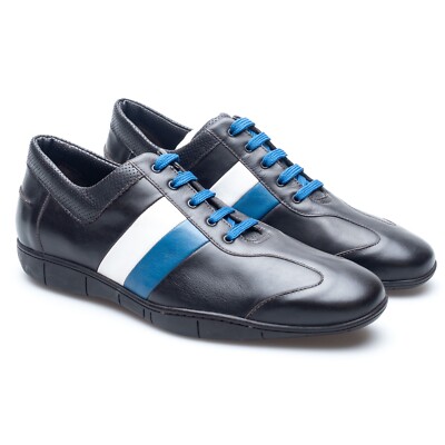 NWB A. Testoni Sneakers Calf Napa Perforated Shoes UK:6 H US:7 EU:40 Dark Brown