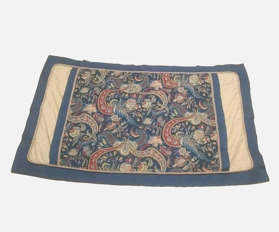 Waverly Rhapsody Jewel Azul 2 fundas de almohada King con cordón Pailsey Floral 40" X 25"  Foto 2 de 4