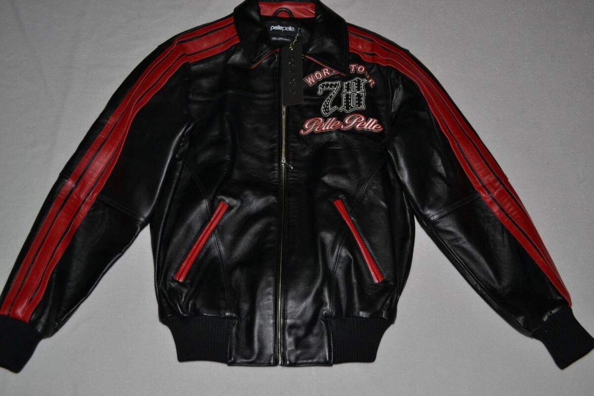 AUTHENTIC Pelle Pelle Men's LEATHER Jacket WORLD TOUR BLACK AUTHENTIC Pelle Pelle Men's LEATHER Jacket WORLD TOUR BLACK