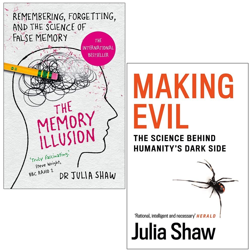 Dr Julia Shaw 2 Books Collection Set Memory Illusion, Making Evil Paperback NEW