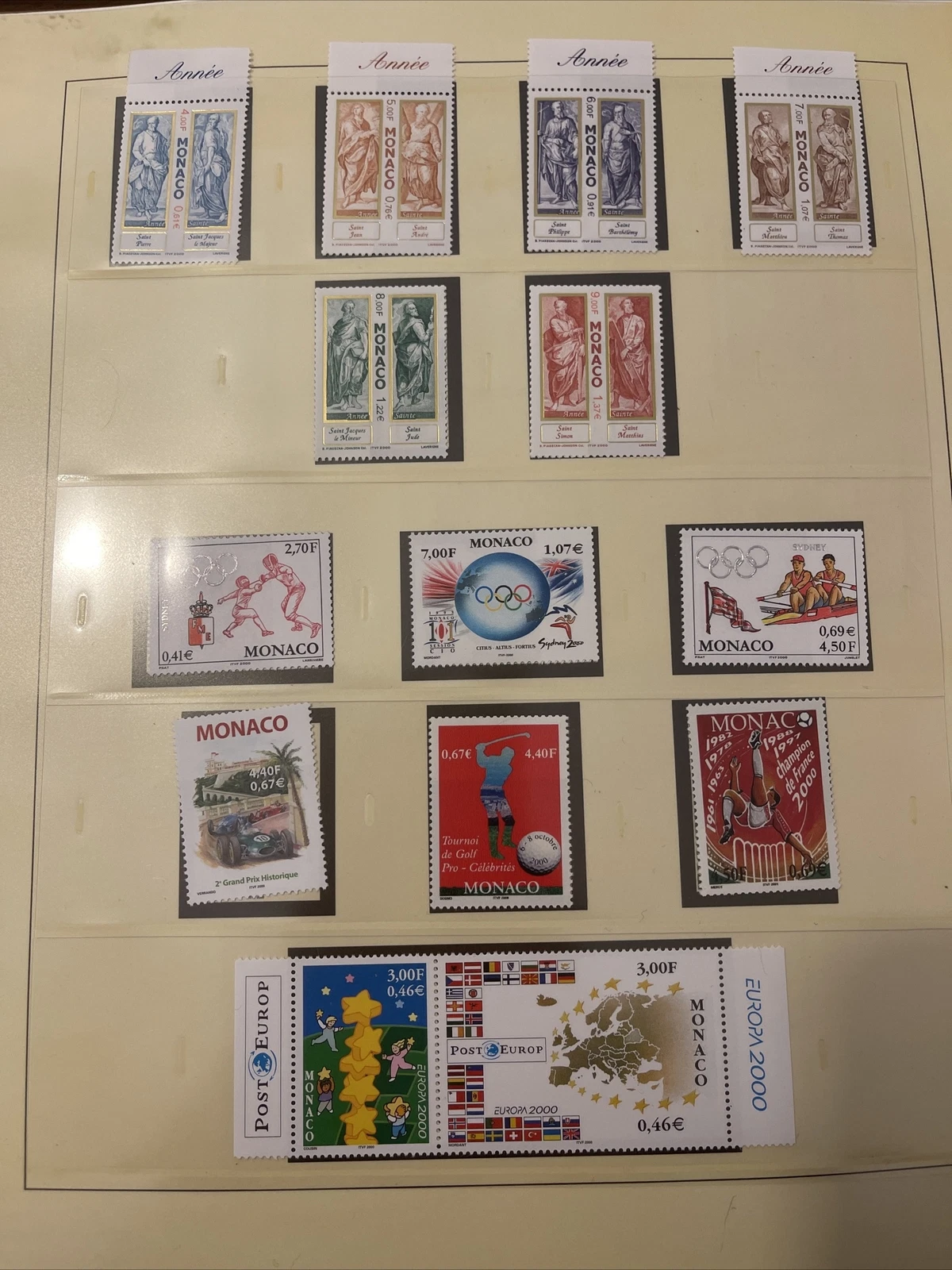 Timbres Monaco Neuf Lindner No.2208 2000 Page 212