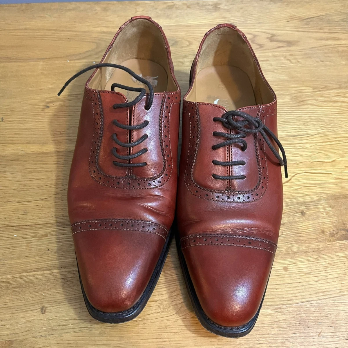 Pavers Oxford Mens Shoes Size 7 Red Smart Pointed Toe Oxblood