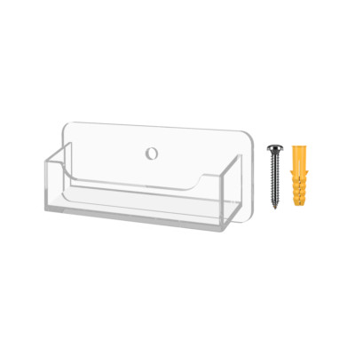 2 Pack Business Card Holder Clear Horizontal Single Pocket Wall Holds 3.5'' x 2''