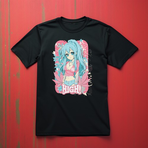 "Weed Hemp_3" T-shirt - High on Style! Featuring Blue-Haired Beauty and Pink Blo - Picture 6 of 46