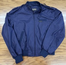 True Vintage 80s Members Only Jacket Mens Blue Bomber 1980s Hong Kong 44 - 22x24