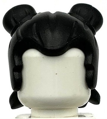 Lego New Black Minifigure Hair Short Parted Two Pigtails Hole on Top Part