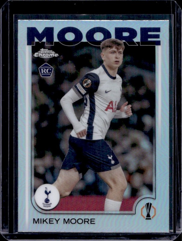 2024-25 Topps Chrome UEFA Mikey Moore RC Refractor Rookie #199 Tottenham