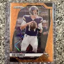 Panini 2024 Prizm Sam Darnold #185 Orange Cracked Ice Minnesota Vikings NFL Card