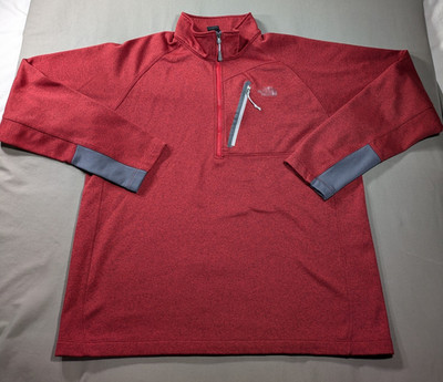 The North Face Pullover Mens XL Red Canyonlands 1/2 Zip Fleece Outdoor Hiking