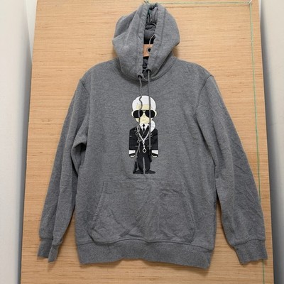 Karl Lagerfeld Paris Mens Graphic Ikonik Pullover Hoodie Gray Small 6151