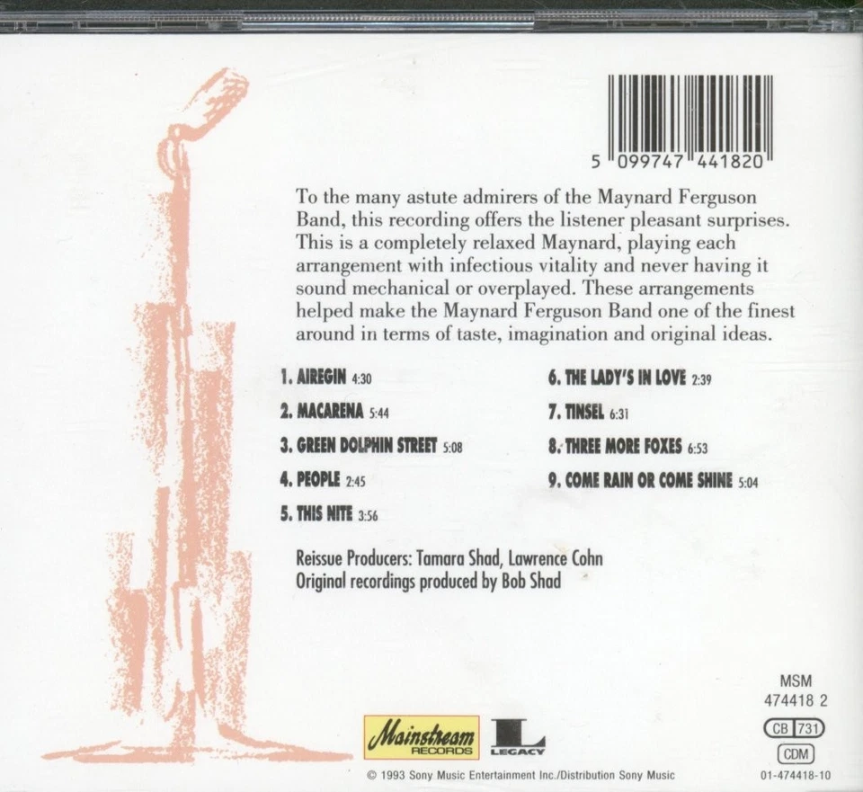 Maynard Ferguson Dues CD Europa Mainstream 1993 4744182 - Bild 2 von 3