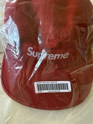 Supreme Washed Chino Twill Camp Cap Classic Red SS26 New | eBay