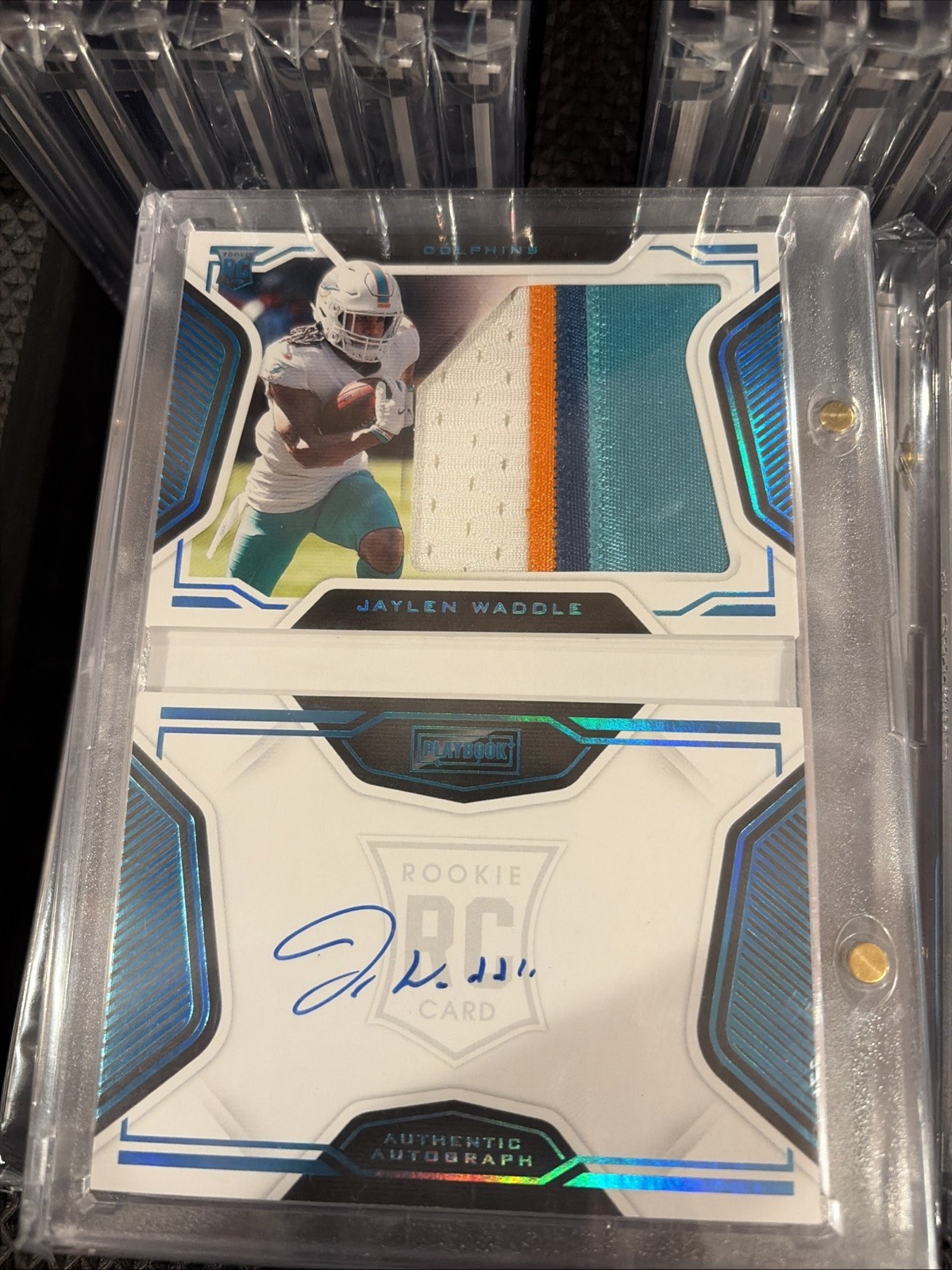 Jaylen Waddle RPA Booklet /49 2021 Playbook Jumbo Patch Auto Dolphins RC