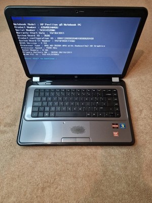 HP Pavilion G6 AMD A8-3500M 6Gb Ram 1,5GHz No Hdd Power On Tested Only Read Desc