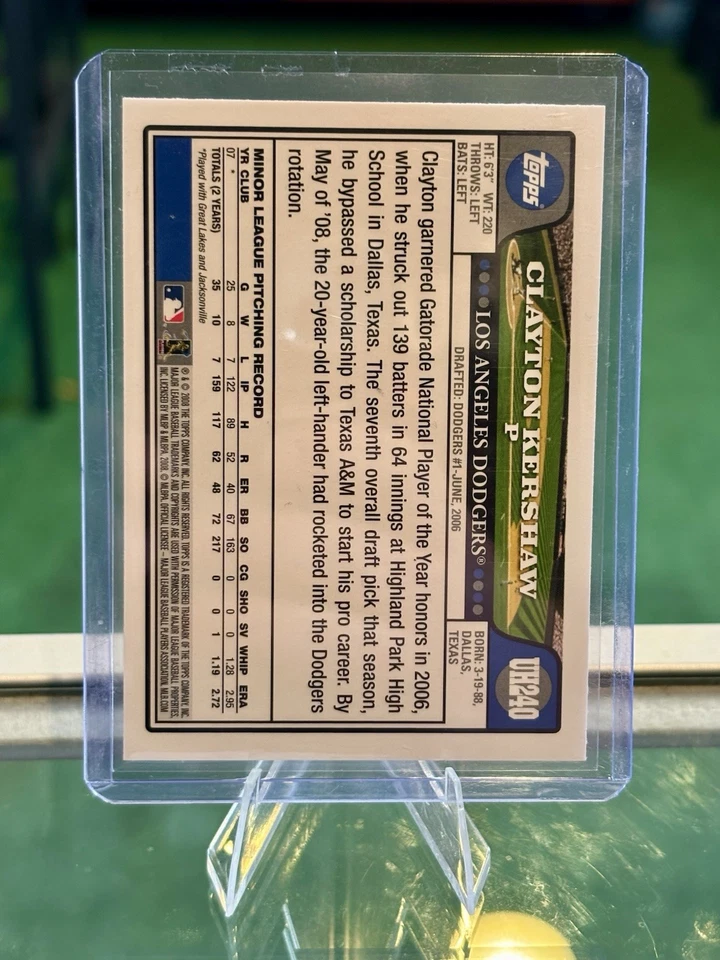2008 Topps Update Clayton Kershaw (RC) #UH240 ROOKIE CARD! FUTURE HOF! FAST SHIP - Image 2 of 2