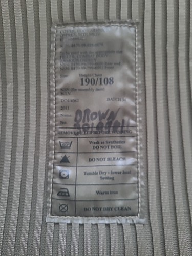 Armadura corporal del ejército británico águila pescadora placas de relleno suaves MTP Molle paintball 190/108 - Imagen 4 de 9