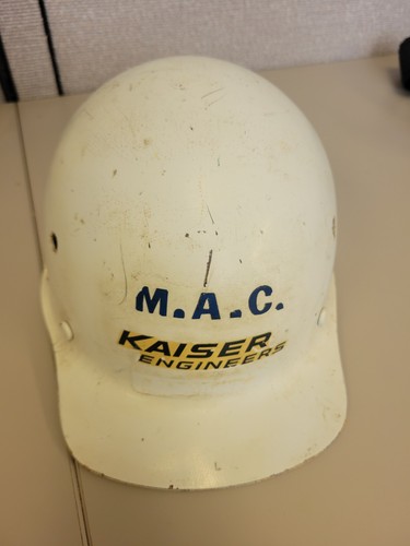 Vintage MSA Fiberglass Mine Safety Hard Hat White Fits 63/8-8 Made in USA