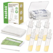 Colostrum Collector Kit Breast Milk Collector with Cotton Cloth Wipe and Stor...