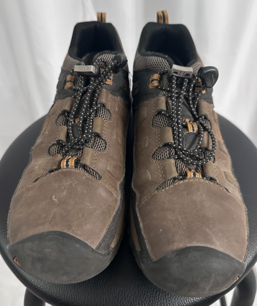 Scarpe da trekking basse Keen Targhee giovani 5 impermeabili pelle terra scura marrone dorato