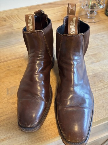 RM Williams Craftsman Brown Leather Slip on Chelsea Ankle Boots Size G|US 10 - Picture 18 of 18