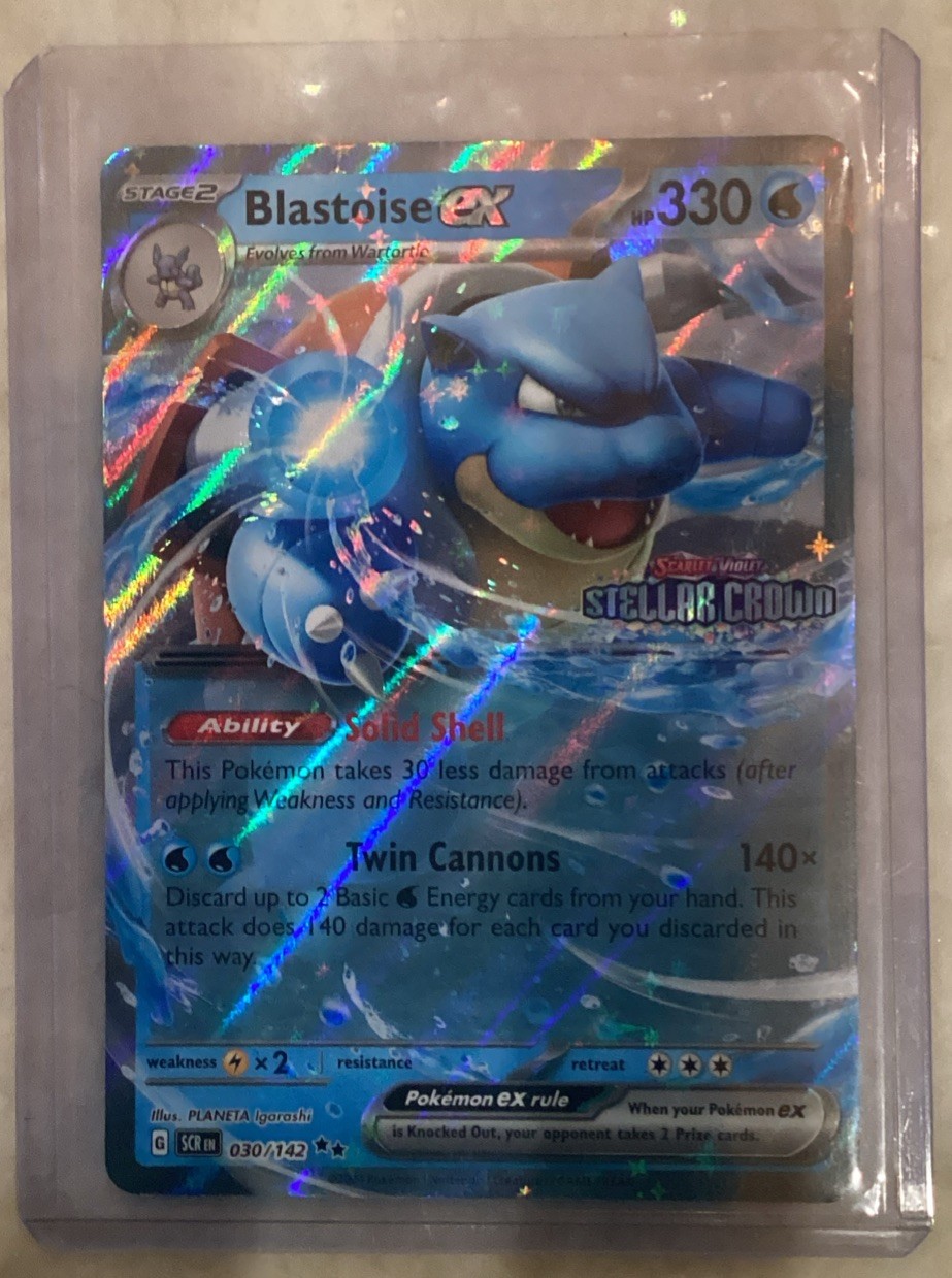 Blastoise ex 30/142 Stellar Crown Double Rare Pokemon Card Mint