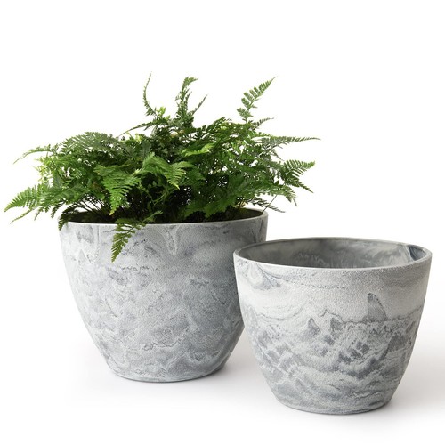 Flower Pots Outdoor Garden Planters, Indoor Plant Pots with Drainage Holes, P...