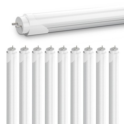 CNSUNWAY 10-Pack T8 LED Tube Lights 4Ft, 18W 2400LM 6000K, Single or Double E...